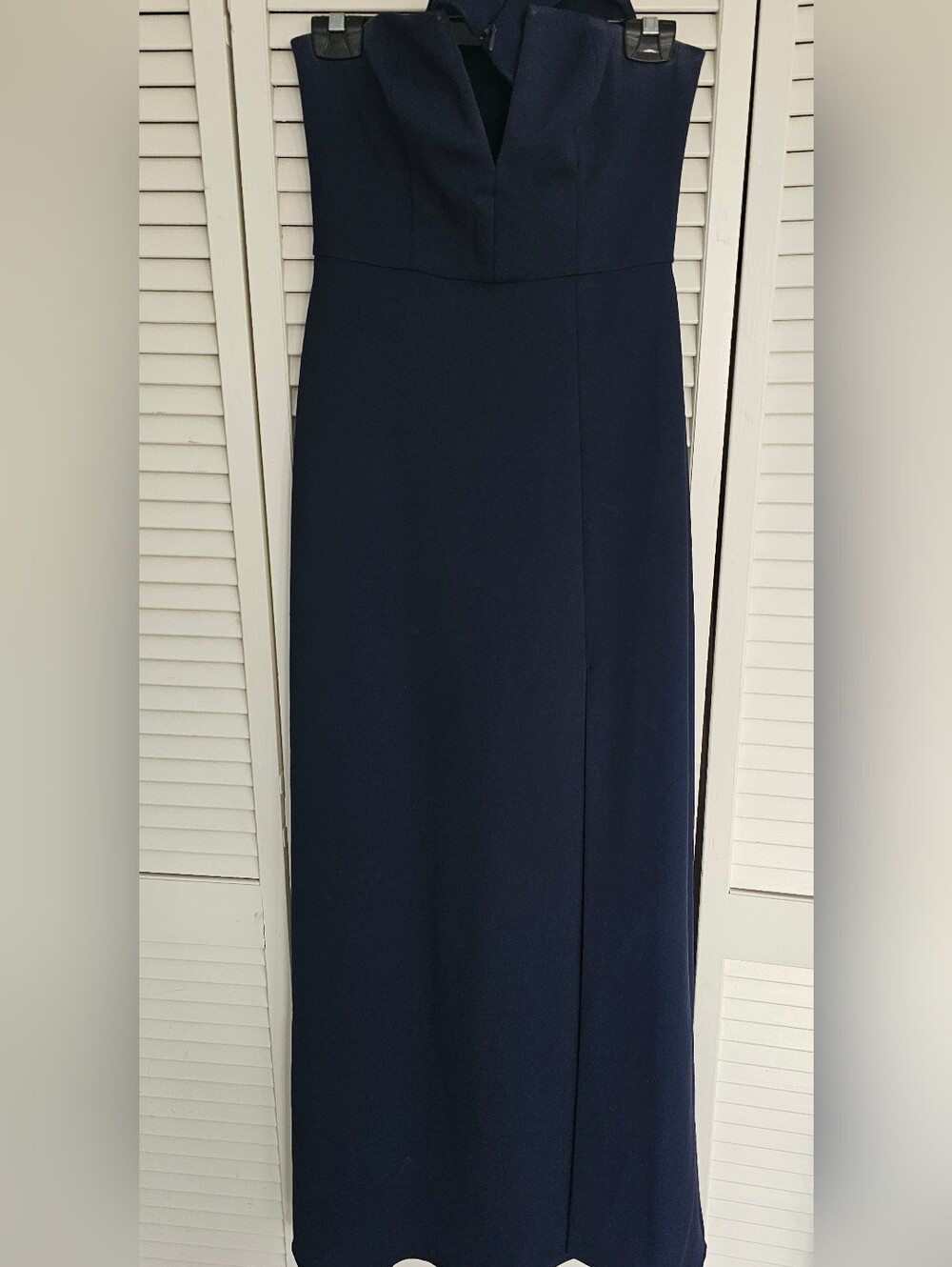 BCBGMAXAZRIA Navy Blue Strapless Gown with Choker Neckband – Size 4 - Picture 2 of 3